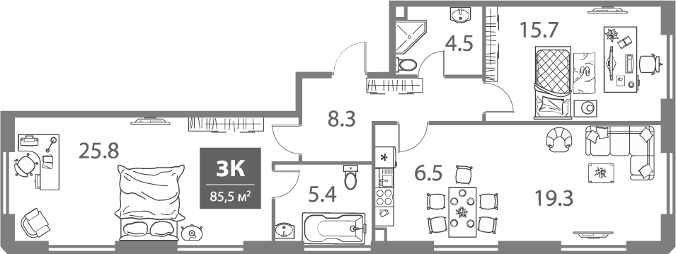 Дом расположен в престижном районе Раменки. Это район с развитой культурной и досуговой инфраструктурой, ресторанами, фитнес-студиями и спортивными объектами. В районе более 20 детских садов и школ, среди которых школа юных политиков, школа-интернат при МГУ и гимназии с углубленным изучением иностра